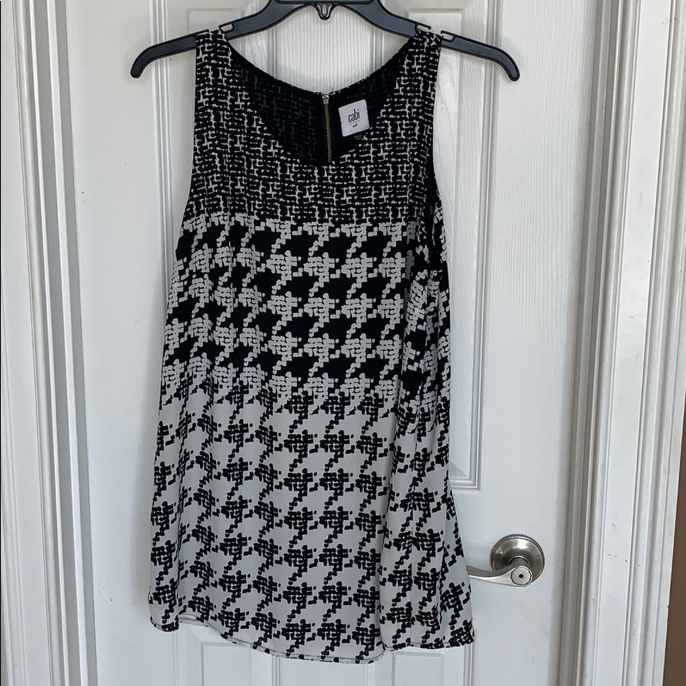 Cabi Ladies Sleeveless Top Medium Black White EUC